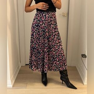& Other Stories Floral Pleated Midi Skirt - Size 4